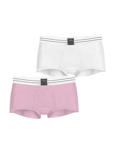 Bild 1 för Björn Borg Trosor 2P Original Boxer Shorts Rosa/Vit ekologisk bomull X-Small Dam