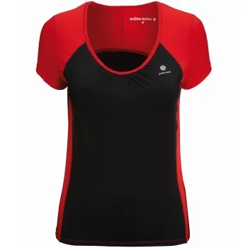 Alternativ bild 0 för Björn Borg Wake S-S Tee Chinese Red Svart/Röd polyester X-Small Dam