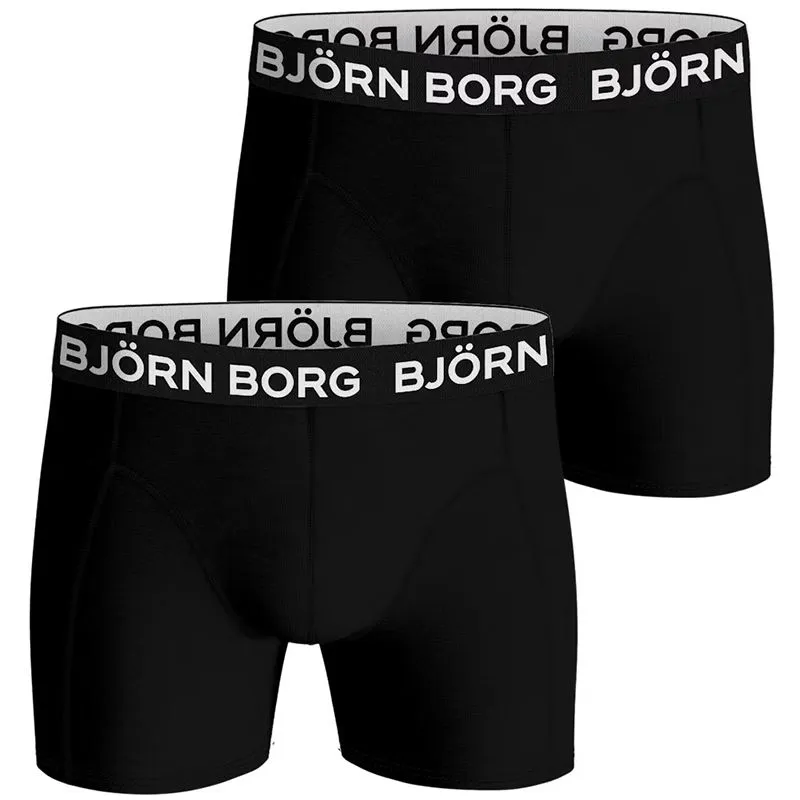 Alternativ bild 0 för Bjorn Borg Bamboo Cotton Blend Boxer Kalsonger 2P Svart Small Herr
