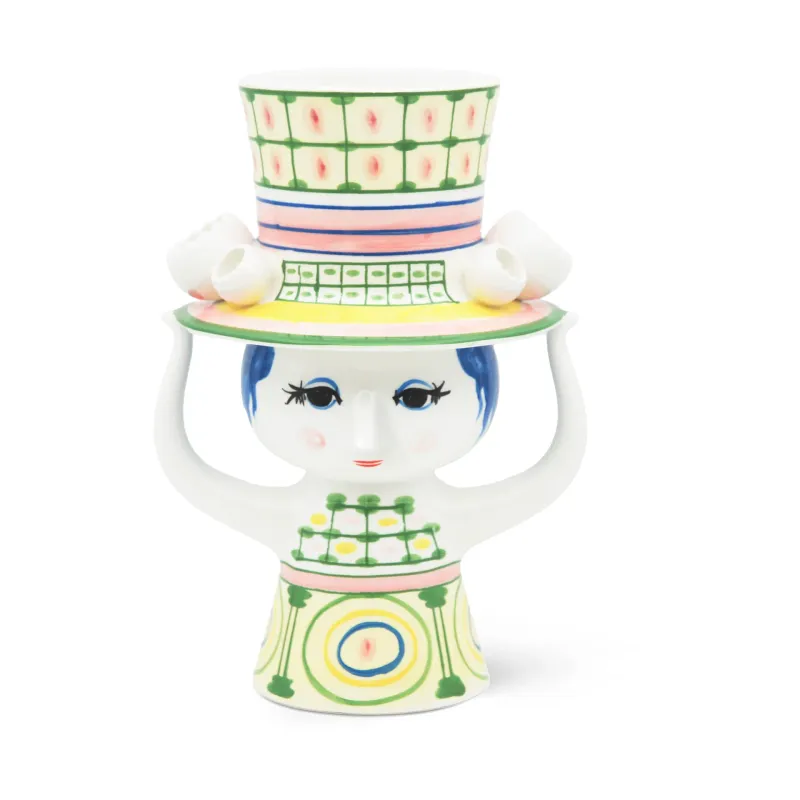 Alternativ bild 0 för Bjørn Wiinblad Lady med hatt vas 24,5 cm, grön