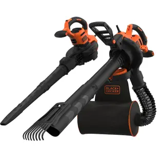 Produktfoto för Black & Decker BEBLV301-QS, Lövblås med ryggsäck, 206 km/t, 404 km/t, 268 m³/h, 72 l, Svart, Orange