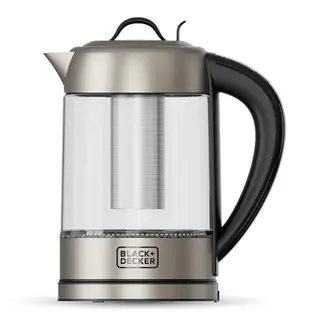 Produktfoto för Black & Decker Vattenkokare Kettle Glass Tea Filter 1.7L - Silver - 2400 W