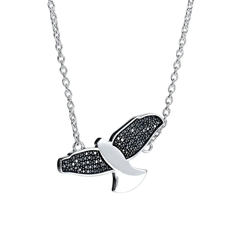 Alternativ bild 0 för Black Bird Halsband 42-45 cm Silver