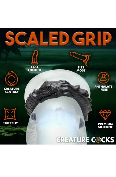 Bild 2 för Black Caiman - Silicone Cock Ring - svart