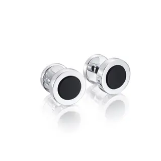 Produktfoto för Black Cufflinks Manschettknappar Silver