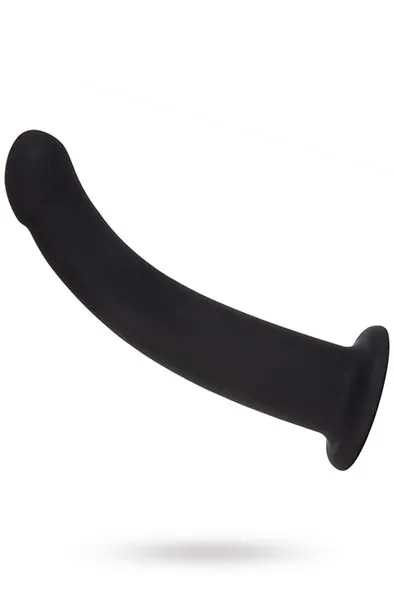 Bild 2 för Black Silicone Semi Realistic Dildo - Large