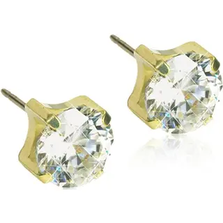Produktfoto för Blomdahl Golden Titanium Tiffany CZ White 4 mm