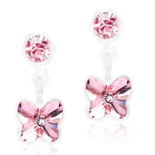Produktfoto för Blomdahl Medical Plastic  Pendant Butterfly 4/5mm Light Rose