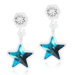 Produktfoto för Blomdahl Medical Plastic Pendant Star 4/6 mm Crystal/aquamarine