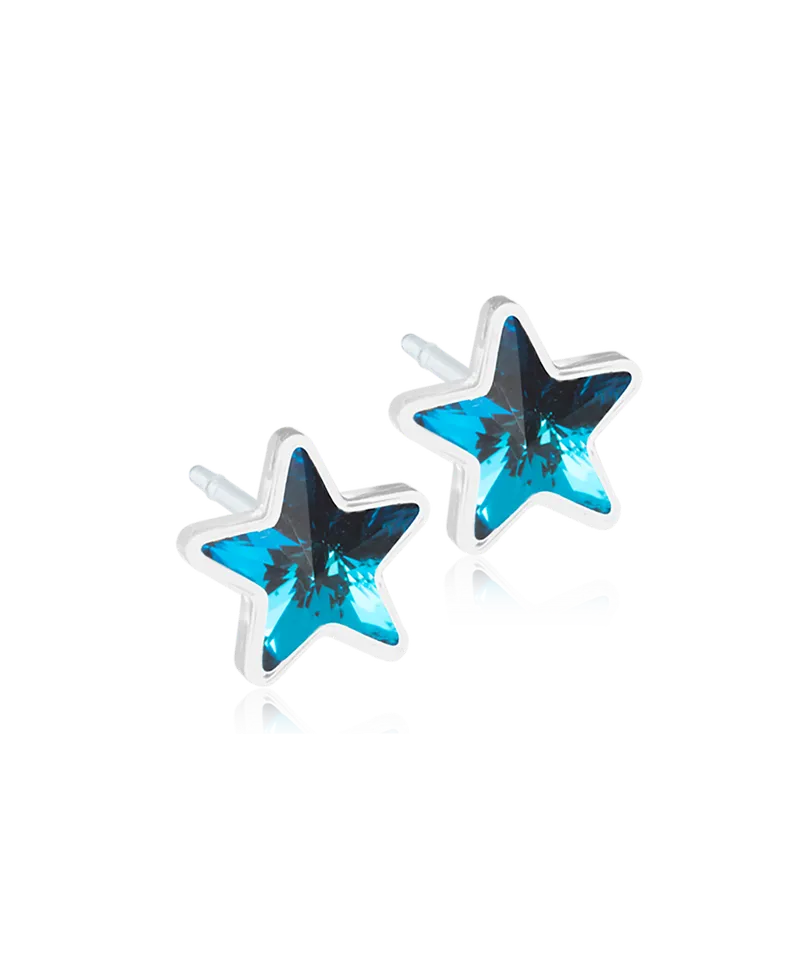 Alternativ bild 0 för Blomdahl Medical Plastic Star 6mm Aquamarine