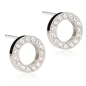 Produktfoto för Blomdahl Natural Titanium  Brilliance Puck 10mm Hallow Crystal