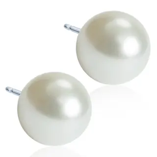 Produktfoto för Blomdahl Natural Titanium White Pearl Vit 10 mm