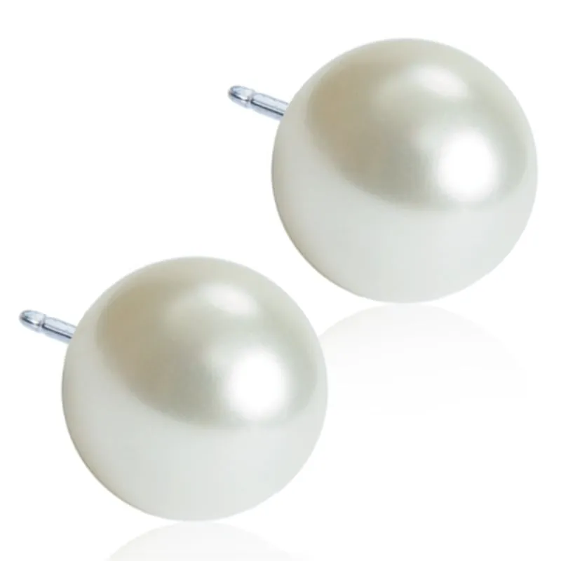Bild 1 för Blomdahl Natural Titanium White Pearl Vit 10 mm