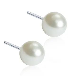 Produktfoto för Blomdahl Natural Titanium White Pearl Vit  5 mm