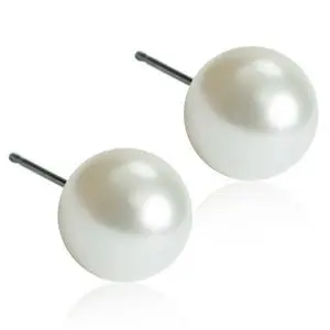 Produktfoto för Blomdahl Natural Titanium White Pearl Vit  5 mm