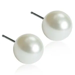 Alternativ bild 0 för Blomdahl Natural Titanium White Pearl Vit  5 mm