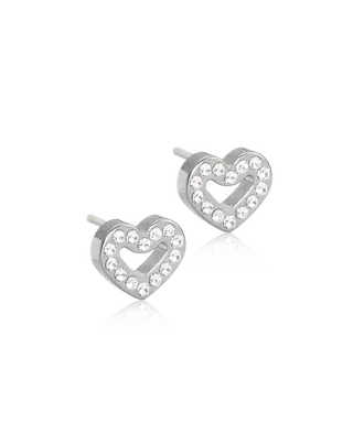 Produktfoto för Blomdahl Örhänge Brilliance Heart Hollow 8 mm Crystal