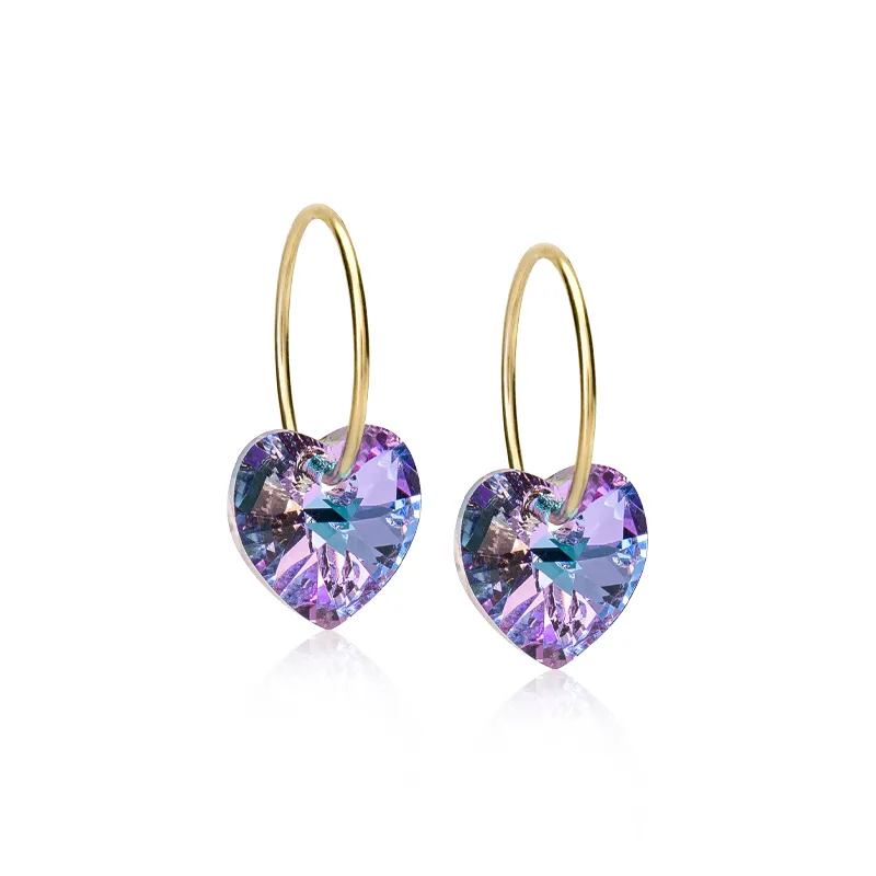 Bild 1 för Blomdahl örhängen Blomdahl GT Ear Ring 14 mm, Heart 10 mm Lilac