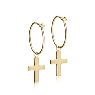 Produktfoto för Blomdahl örhängen Blomdahl GT Ear Ring 14 mm, Pendant Cross 11 mm