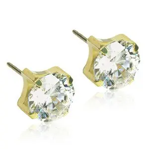Produktfoto för Blomdahl örhängen Blomdahl GT Tiffany 5 mm CZ White 1 par