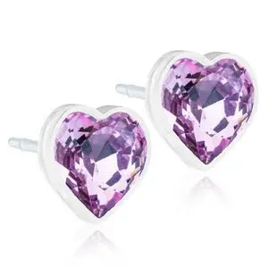 Produktfoto för Blomdahl örhängen Blomdahl MP Heart 6 mm Light amethyst 1 par