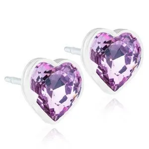 Alternativ bild 0 för Blomdahl örhängen Blomdahl MP Heart 6 mm Light amethyst 1 par