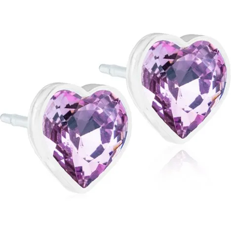 Alternativ bild 0 för Blomdahl örhängen Blomdahl MP Heart 6 mm Light amethyst 1 par