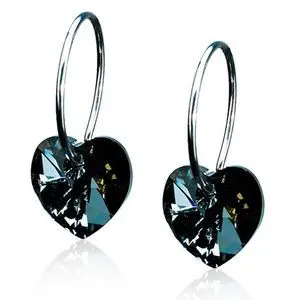 Produktfoto för Blomdahl örhängen Blomdahl NT Heart 10 mm Black diamond 1 par