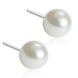 Produktfoto för Blomdahl örhängen Blomdahl NT Pearl 6 mm White 1 par