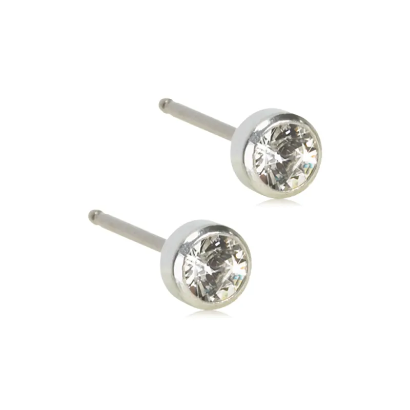 Bild 1 för Blomdahl örhängen Blomdahl ST Bezel 4 mm Crystal 1 par