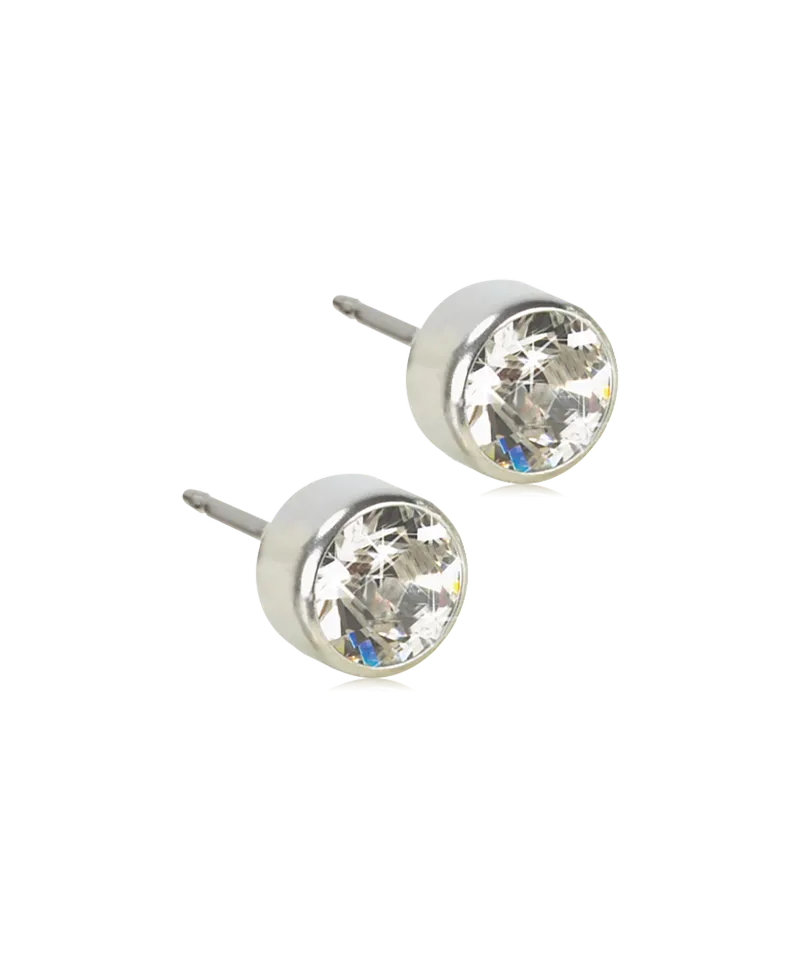 Alternativ bild 0 för Blomdahl örhängen Blomdahl ST Bezel 6 mm Crystal