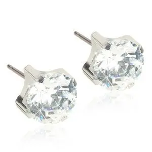 Produktfoto för Blomdahl örhängen Blomdahl ST Tiffany 7 mm CZ White 1 par