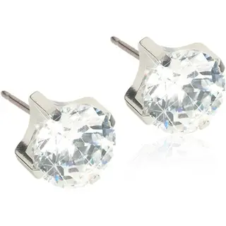 Produktfoto för Blomdahl örhängen Blomdahl ST Tiffany 7 mm CZ White 1 par