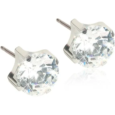 Alternativ bild 0 för Blomdahl örhängen Blomdahl ST Tiffany 7 mm CZ White 1 par