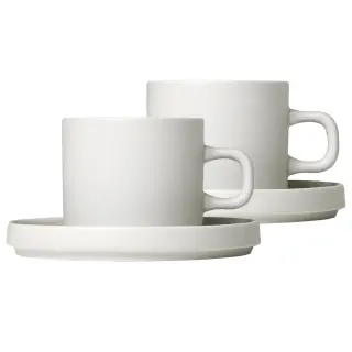 Produktfoto för Blomus - Set of 2 Coffee Cups - 4 pcs. - Pilar - Kopp - Moonbeam - H: 7 x W: 11 x Ø: 8 cm, V: 200 ml