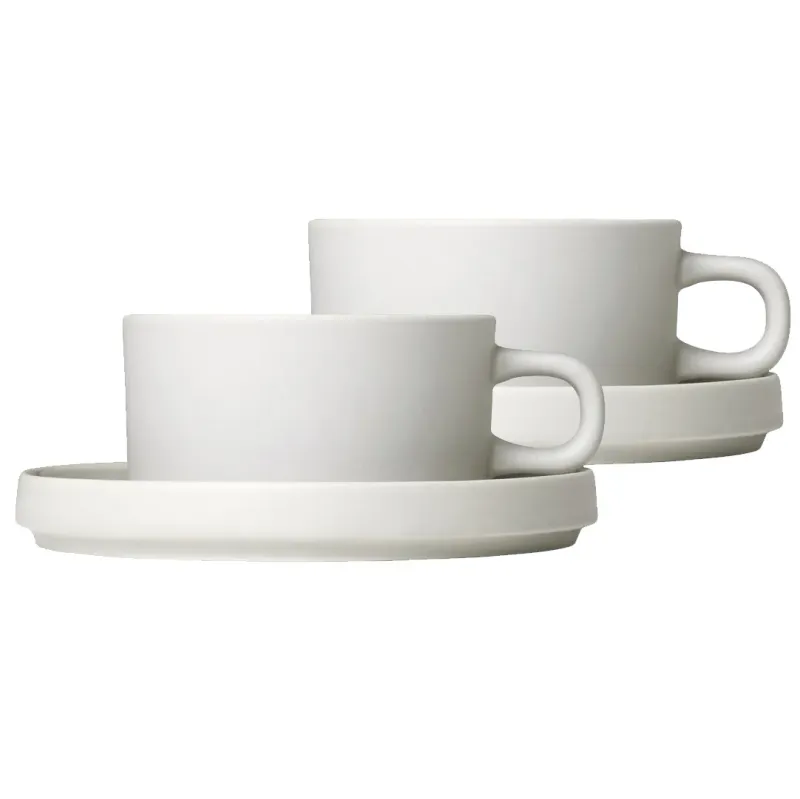 Alternativ bild 0 för Blomus - Set of 2 tea cups - 4 pcs. - Pilar - Kopp - Moonbeam - H: 5 x W: 12 x Ø: 9 cm, V: 170 ml