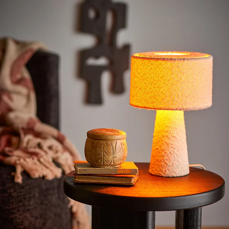 Bild 2 för BLOOMINGVILLE Emmie bordslampa, vit, polyester (D20xH30 cm)