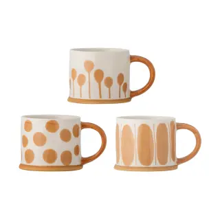 Produktfoto för Bloomingville Linora mugg 45 cl 3-pack Vit-brun