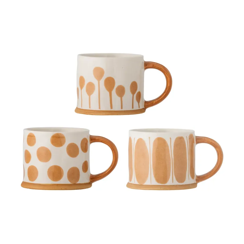 Alternativ bild 0 för Bloomingville Linora mugg 45 cl 3-pack Vit-brun
