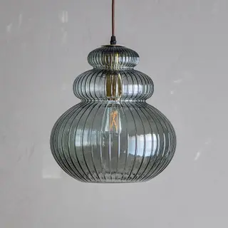 Produktfoto för BLOOMINGVILLE Sybia Taklampa, Gr&aring;, Glas (D31,5xH33 cm)