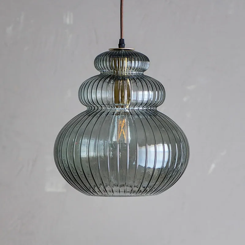 Bild 1 för BLOOMINGVILLE Sybia Taklampa, Gr&aring;, Glas (D31,5xH33 cm)