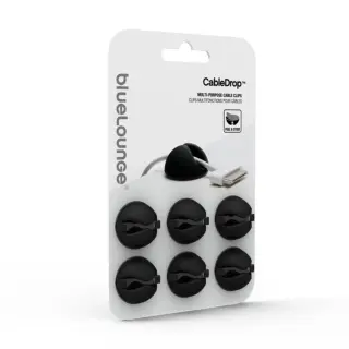 Produktfoto för Bluelounge CableDrop 6-pack, Svarta