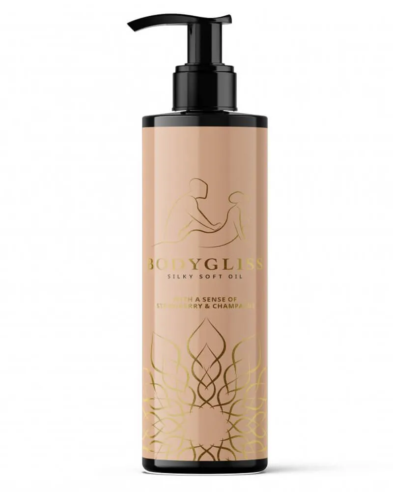 Bild 2 för BodyGliss Massage Oil And Lubricant Strawberry & Champagne 150 ml