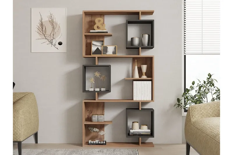Bild 2 för Bokhylla Icardi 90 cm - Brun/Antracit