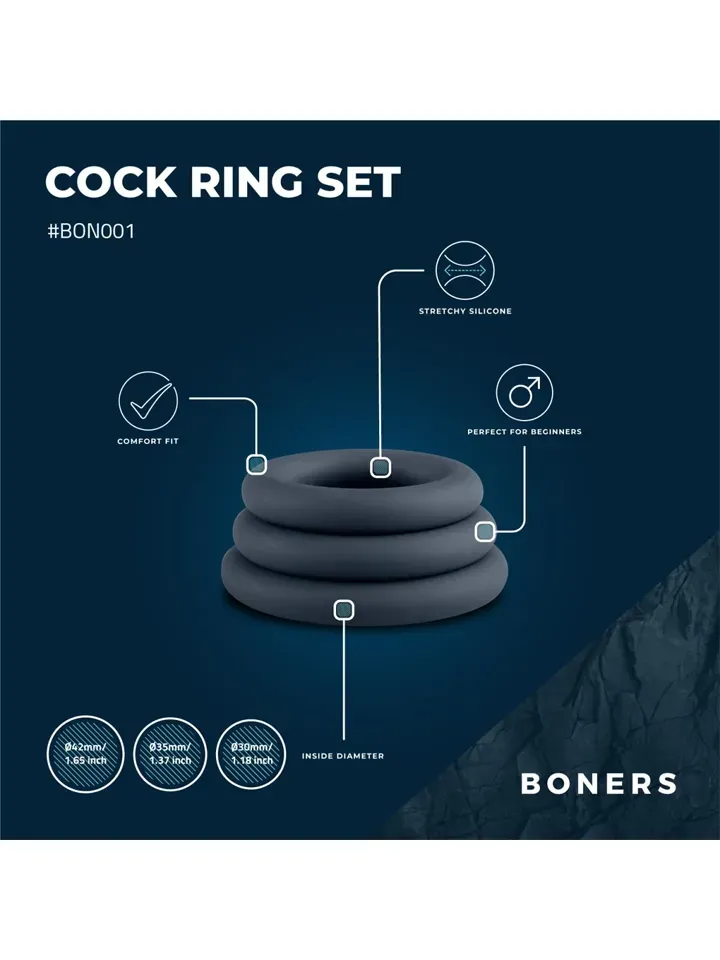 Bild 2 för Boners Cock Ring Set 3 Piece