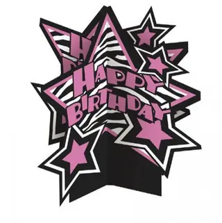 Produktfoto för Bordsdekoration rosa zebra 3-d
