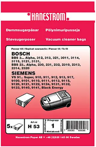 Produktfoto för Bosch BBS 3 - Dammsugarpåsar 5st