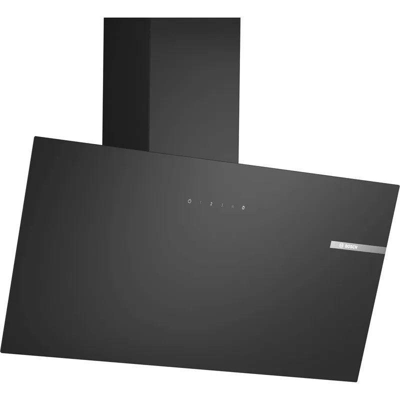 Bild 1 för Bosch Serie | 2 DWK85DK60 - Kåpa - vinklad skorsten - bredd: 79 cm - djup: 32.5 cm - utsug och återcirkulering (-) - svart
