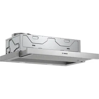 Produktfoto för Bosch Serie | 4 DFM064A53 - Kåpa - teleskopisk - Fördjupning - bredd: 60 cm - djup: 30 cm - utsug och återcirkulering (-) - med inbyggd motor - silver-metallic