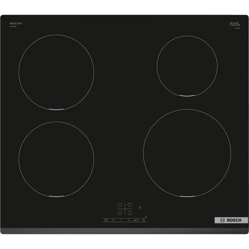 Bild 1 för Bosch Serie | 4 PIE631BB5E - Induktionshäll - 4 kokplattor - Fördjupning - bredd: 56 cm - djup: 49 cm - ramlös, - fasett - svart